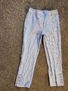 Carlisle Light Blue and White Striped Cropped Pants